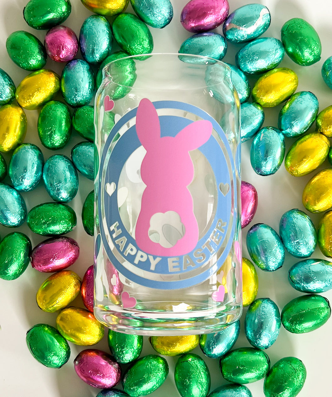 Happy Easter Glass Cup